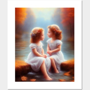 Twins angels Posters and Art